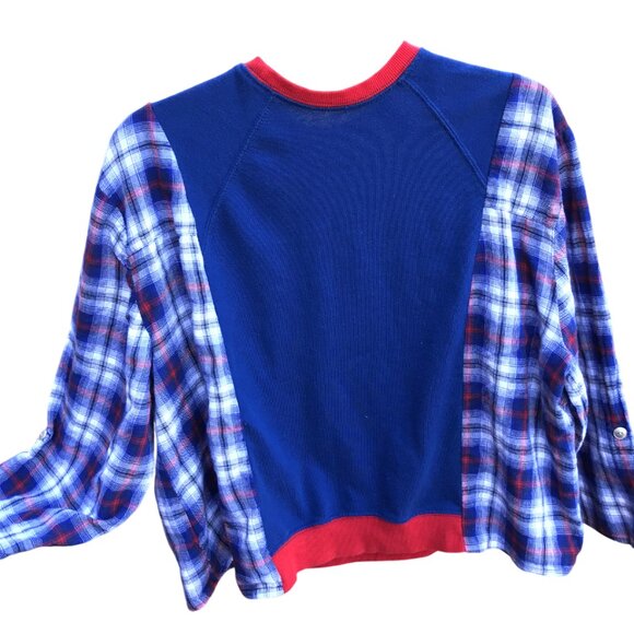 Flannel Tee Upcycle, Christmas Shirt: Size M-XL, Holiday Graphics, Santa - Picture 8 of 10